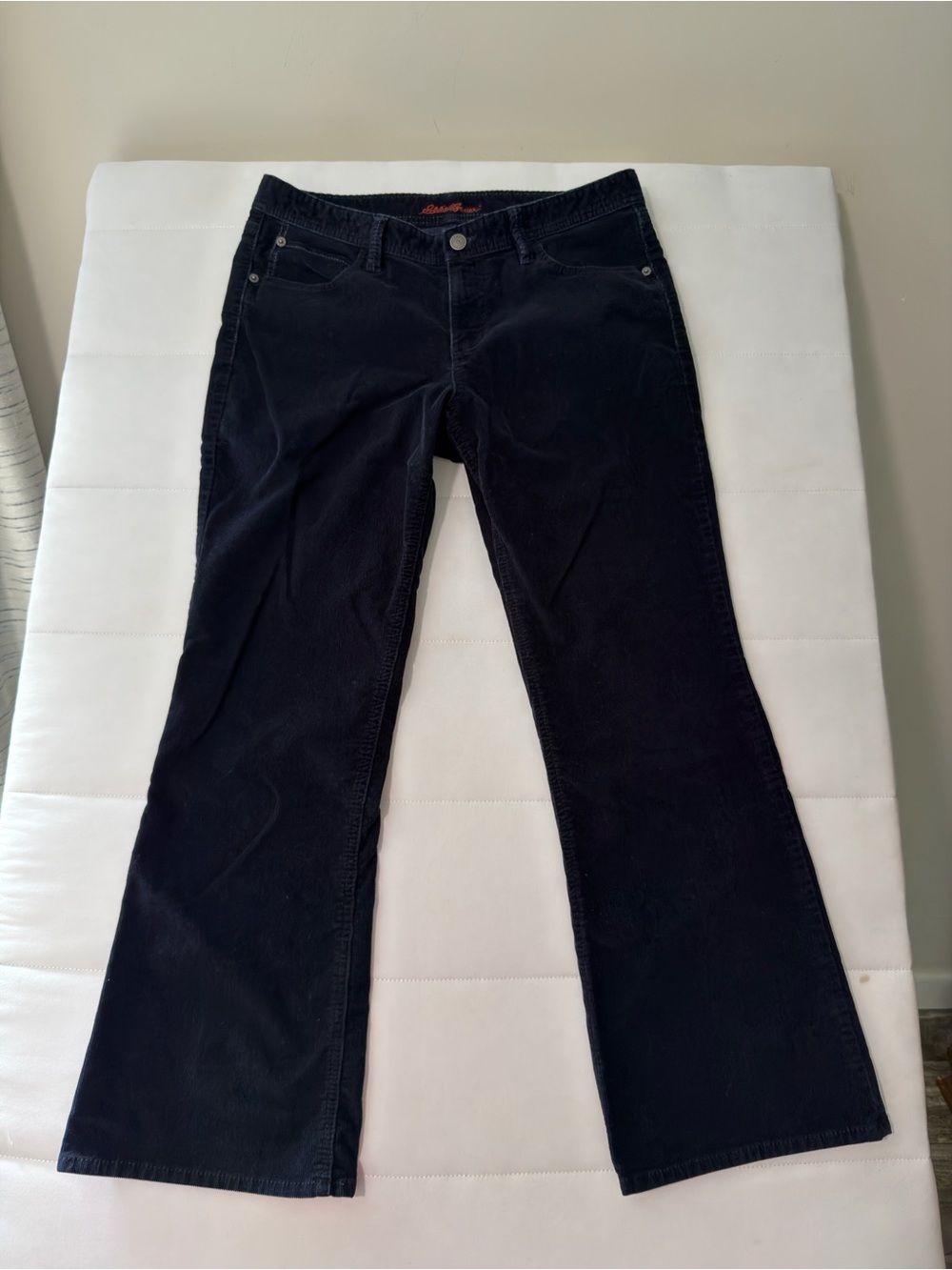 Eddie Bauer Classic Women's Black Corduroy Flared Pants size 10 Petite